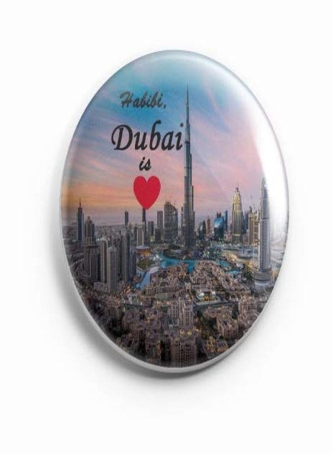 AVI 58mm Regular Size Metal Fridge Magnet Blue Dubai is Love Travel Souvenir MR8002055 - Image 1
